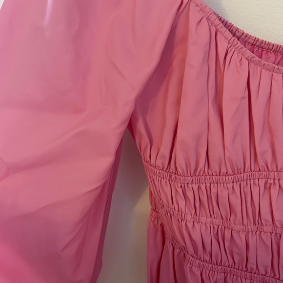 STAUD Pink Long-Balloon Sleeve Dress - Picture 10 of 13